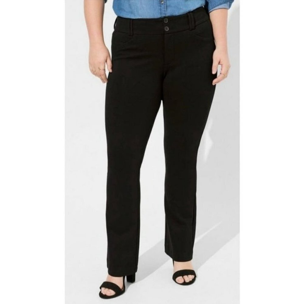 Torrid Studio Luxe Ponte Boot Cut Trousers in Black SZ 12 Short